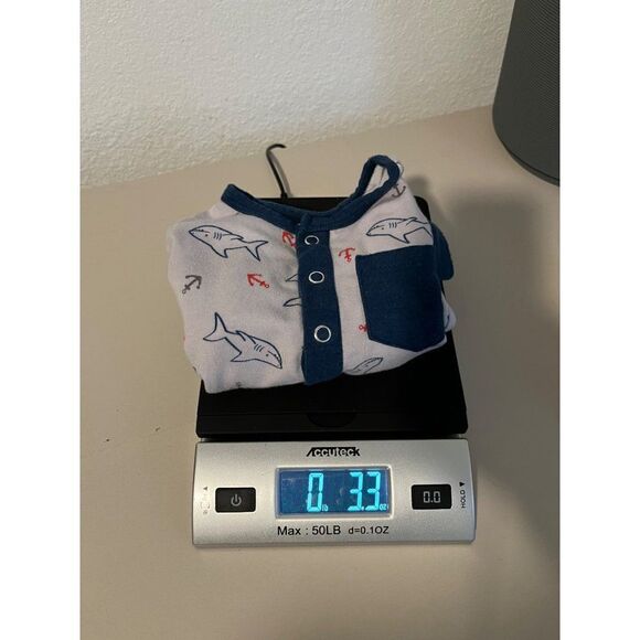 Lark Adventurewear Shark Novelty Print One Piece Footless Pajamas Baby 12 Months - Picture 5 of 5